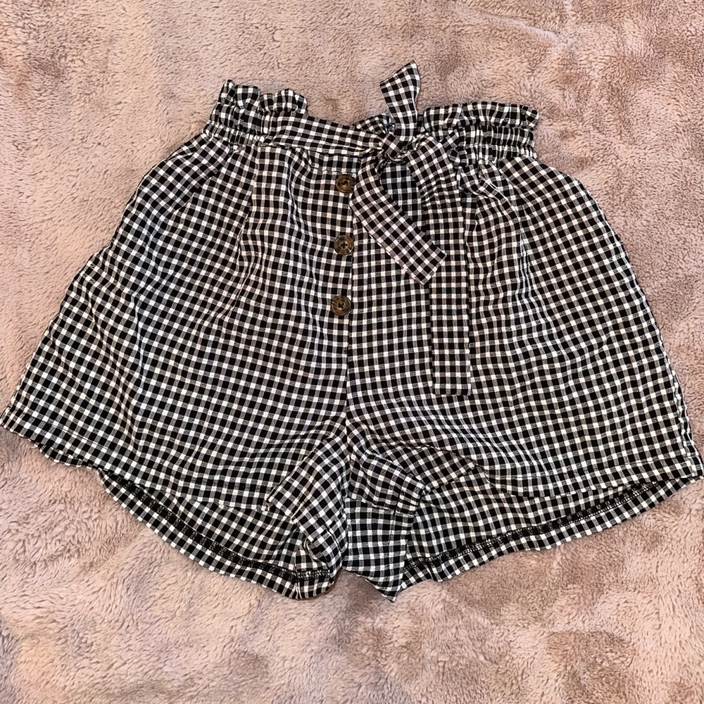 Black and White Gingham Shorts